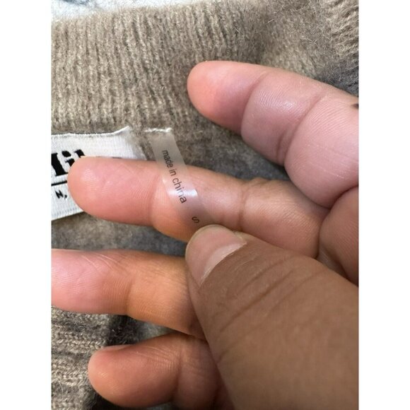 27 Miles Antropology 100% Cashmere Long Sleeve Brown Crop Sweater Size S - Picture 6 of 10